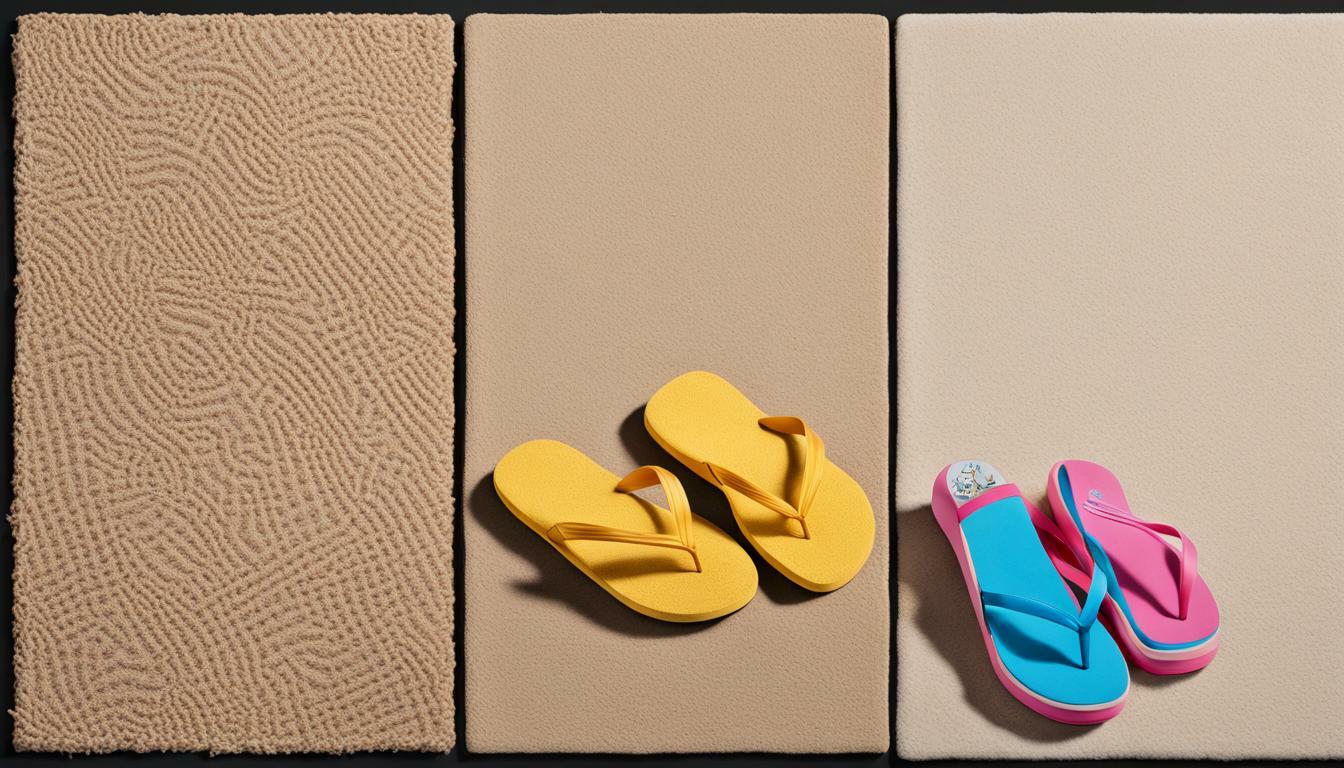 Flip-flops with contrast soles vs. Plush ballet slippers