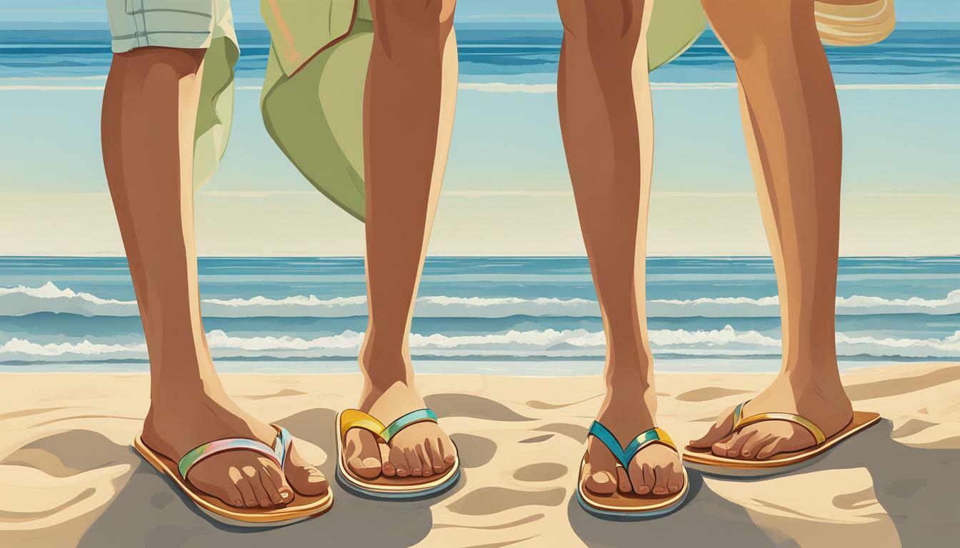 Flip-flops with metallic straps vs. Thong-style slide slippers: Which Style Suits Your Needs Best?