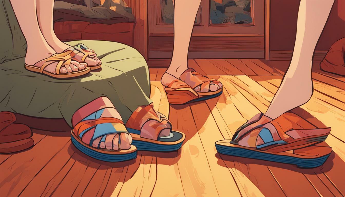 Flip-flops with platform soles vs. Heated slippers