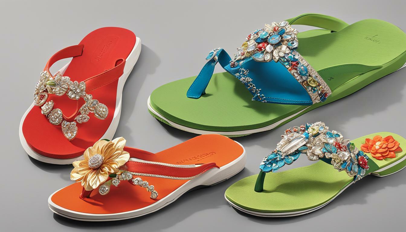 Flip-flops with rhinestones vs. Themed slippers