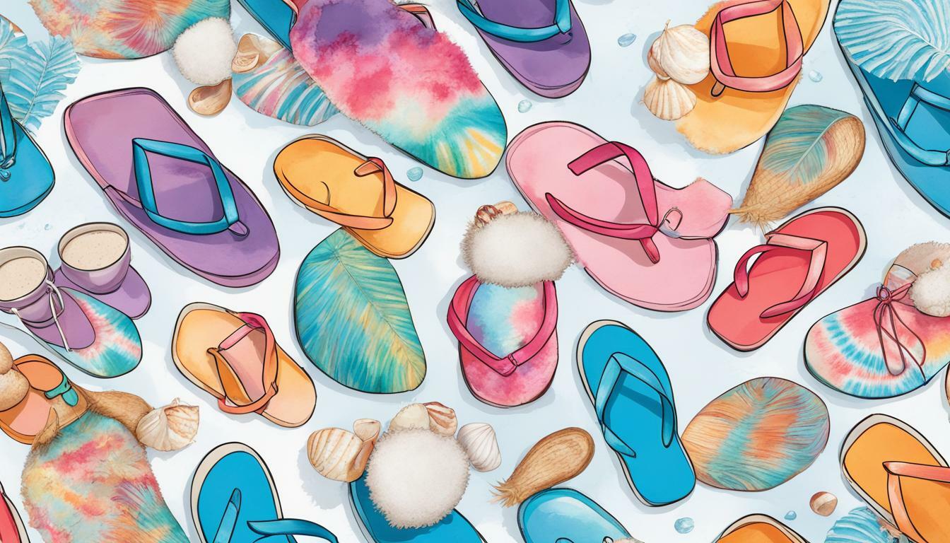 Flip-flops with tie-dye patterns vs. Sherpa ballet slippers