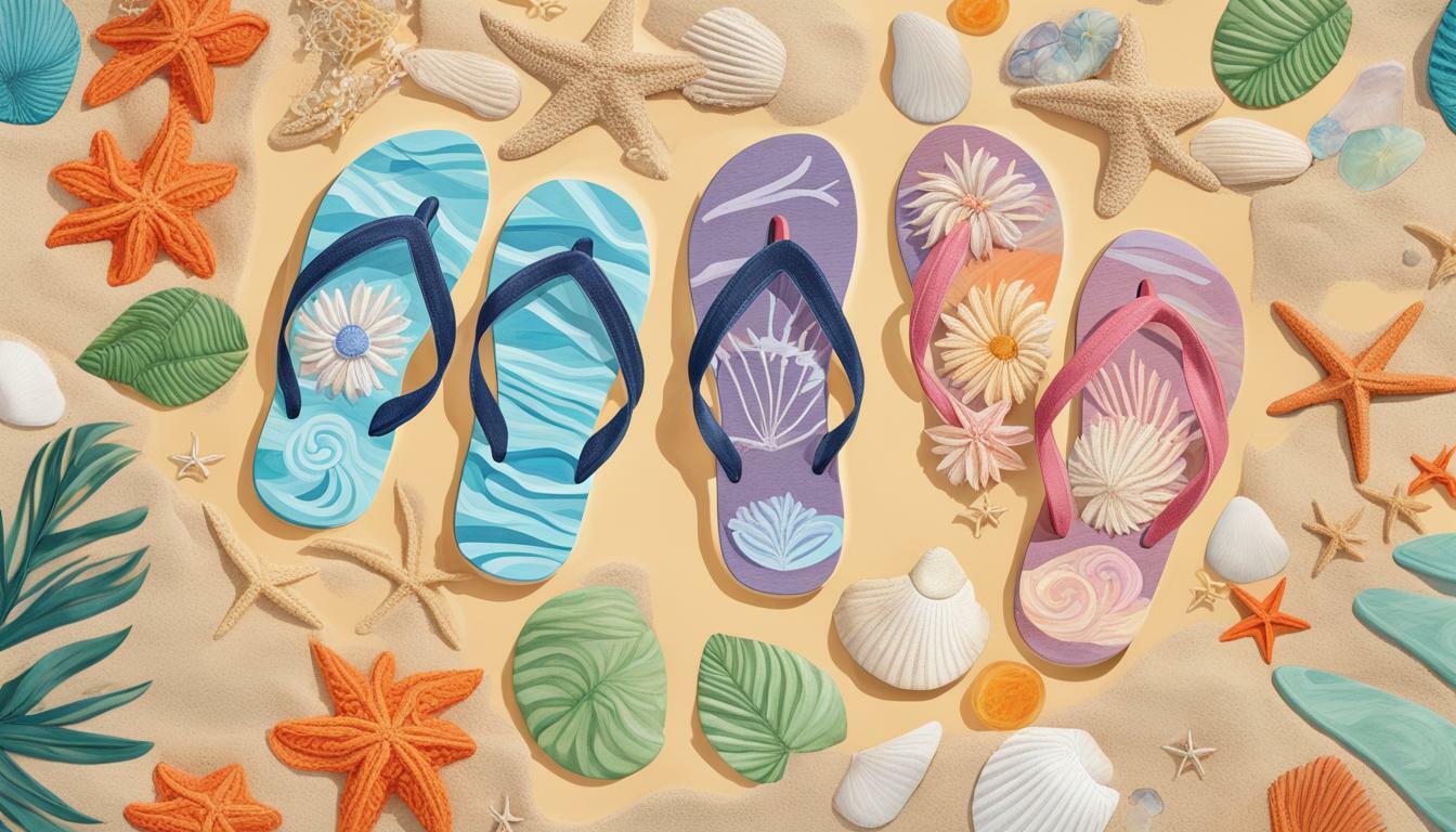 Slide sandals with embroidered details vs. Flip-flops with embroidered details