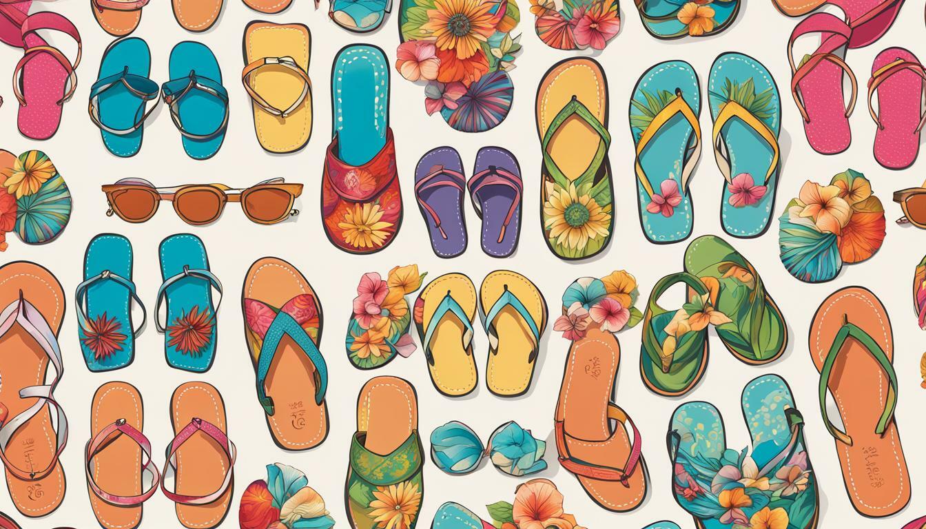Slide sandals with floral prints vs. Flip-flops with floral prints