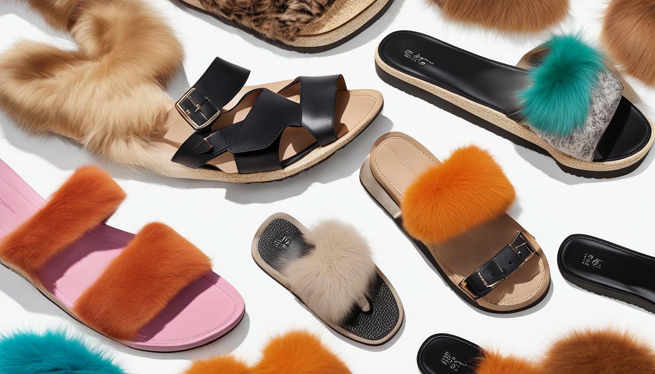 Slide sandals with fur accents vs. Flip-flops with fur accents