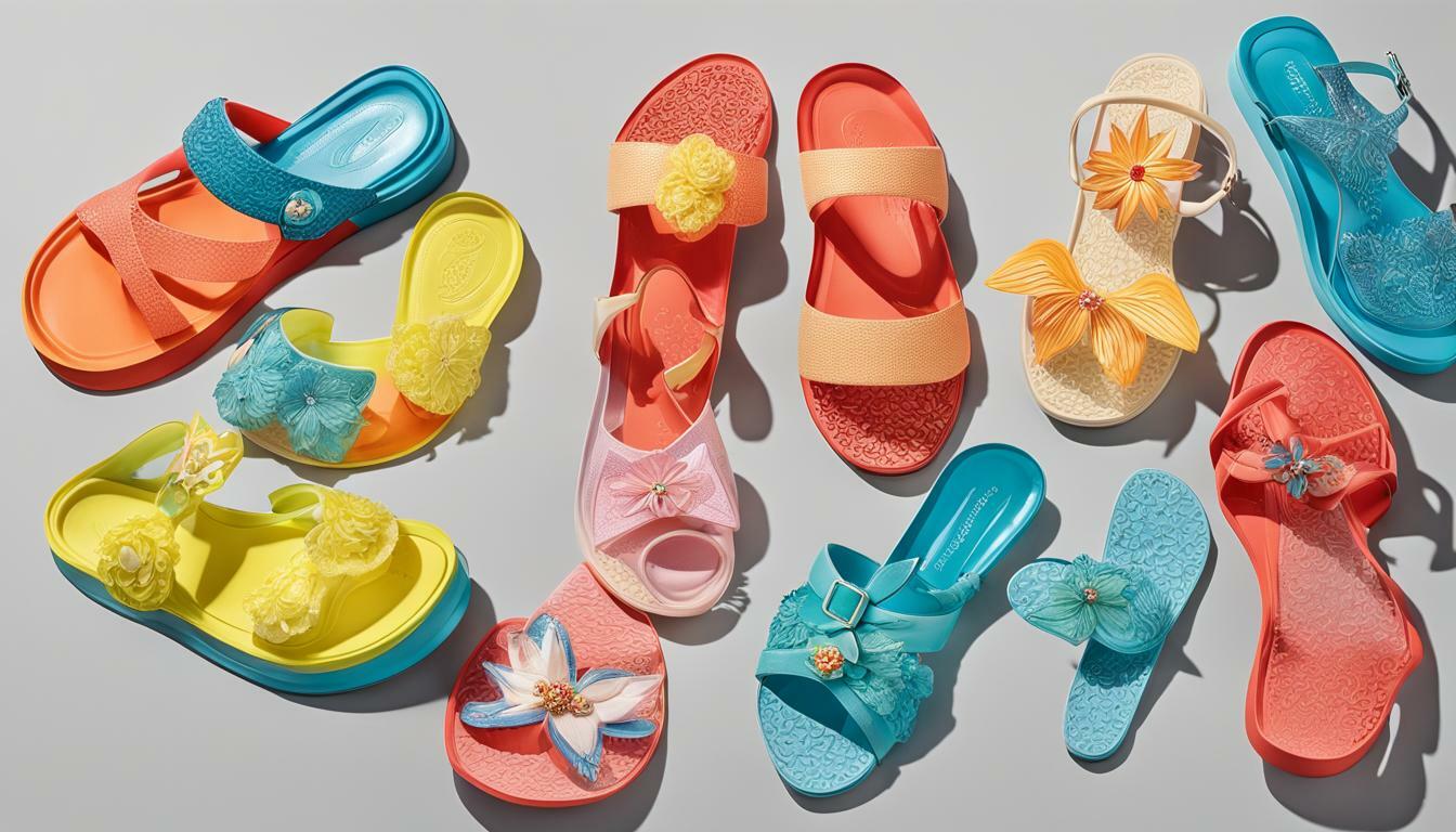 Slide sandals with jelly materials vs. Flip-flops with jelly materials