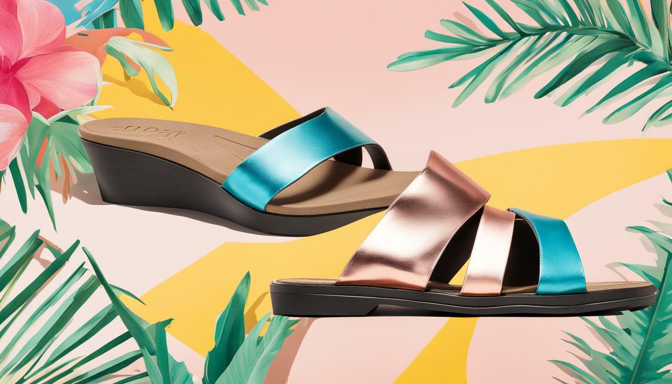 Slide sandals with metallic straps vs. Flip-flops with metallic straps