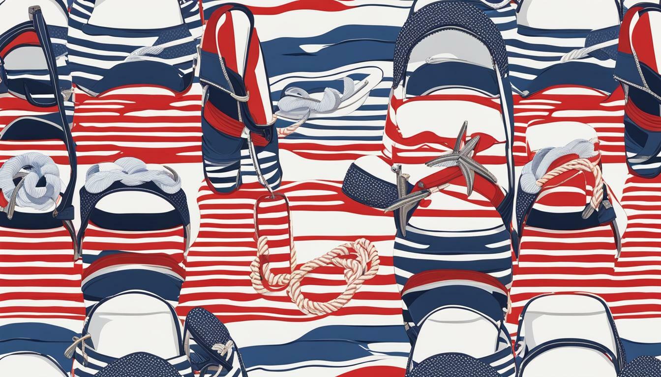 Slide Sandals with Nautical Elements vs. Flip-flops with Nautical Elements