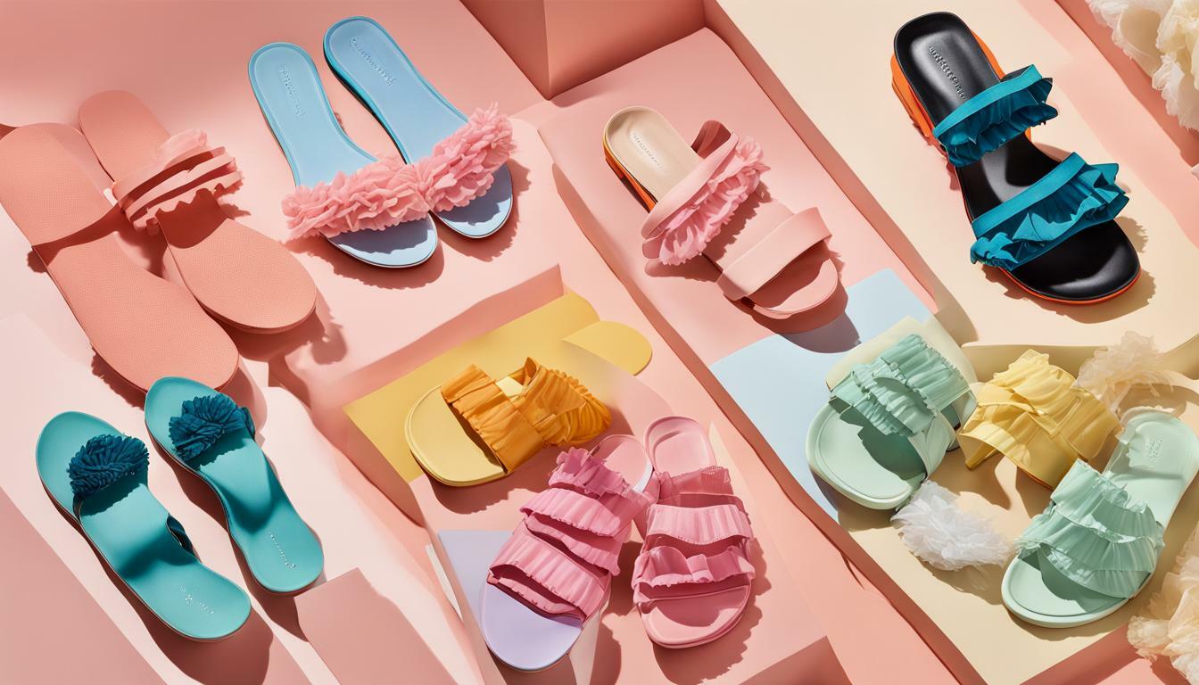 Slide sandals with ruffled straps vs. Flip-flops with ruffled straps